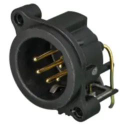 XLR panel plug, 5 pole, gold-plated, plastic, NC5MAH