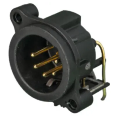 XLR panel plug, 5 pole, gold-plated, plastic, NC5MAH - 1