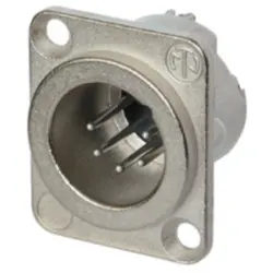 XLR panel plug, 5 pole, silver-plated, 1.0 mm², AWG 18, metal, NC5MD-LX