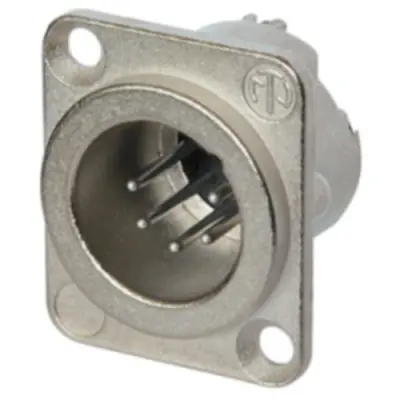 XLR panel plug, 5 pole, silver-plated, 1.0 mm², AWG 18, metal, NC5MD-LX - 1
