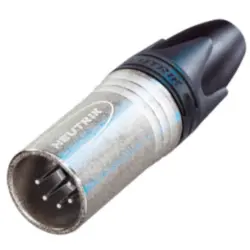 XLR plug, 5 pole, silver-plated, 1.0 mm², AWG 18, metal, NC5MXX