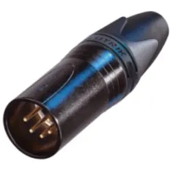 XLR plug, 5 pole, gold-plated, 1.0 mm², AWG 18, metal, NC5MXX-B