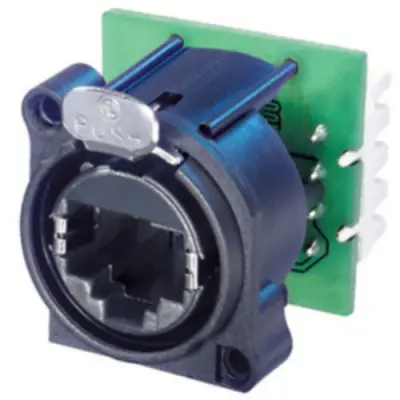 Socket, RJ45, 8P8C, Cat 5e, IDC connection, flange mounting, NE8FAV-YK - 1