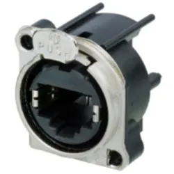 Socket, RJ45, 8 pole, 8P8C, Cat 6, solder connection, PCB mounting, NE8FBH