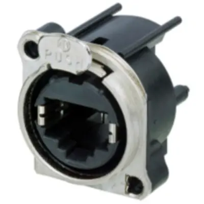 Socket, RJ45, 8 pole, 8P8C, Cat 6, solder connection, PCB mounting, NE8FBH - 1