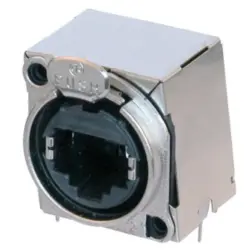 Socket, RJ45, 8P8C, Cat 5e, solder connection, PCB mounting, NE8FBH-S
