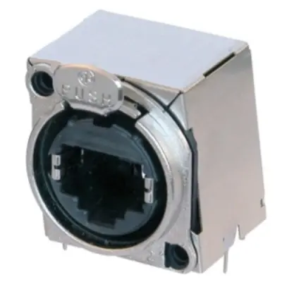 Socket, RJ45, 8P8C, Cat 5e, solder connection, PCB mounting, NE8FBH-S - 1