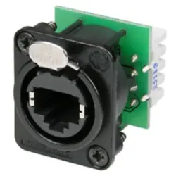 Socket, RJ45, 8P8C, Cat 5e, IDC connection, flange mounting, NE8FDV-YK-B