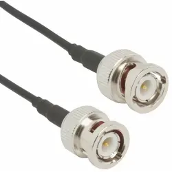 Coaxial cable, BNC plug (straight) to BNC plug (straight), 50 Ω, RG-174, grommet black, 457 mm, 115101-02-18.00