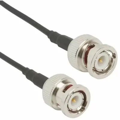 Coaxial cable, BNC plug (straight) to BNC plug (straight), 50 Ω, RG-174, grommet black, 457 mm, 115101-02-18.00 - 1