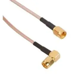 Coaxial cable, SMA plug (angled) to SMA plug (straight), 50 Ω, RG-316/U, grommet black, 250 mm, 135103-01-M0.25