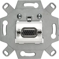 VGA connection socket, 15 pole, high density, equipped, straight, 5TG2021-0