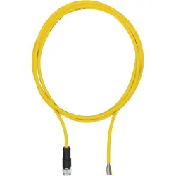Sensor actuator cable, M12-cable socket, straight to open end, 8 pole, 5 m, PUR, yellow, 2 A, 540320