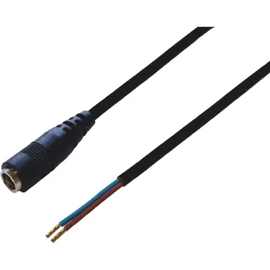 DC connection cable, 1.5 m, black, coupling 2.1 x 5.5 mm, straight to open end, 075912 - 1