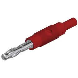 Laboratory adapter, 4 mm plug to 2 mm socket, red, CAT O, 973599101