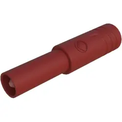 Safety adapter, 4 mm plug to 2 mm socket, red, CAT III, 973610101