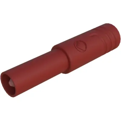 Safety adapter, 4 mm plug to 2 mm socket, red, CAT III, 973610101 - 1