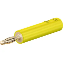 Laboratory adapter, 2 mm plug to 4 mm socket, yellow, CAT II, 24.0115-24
