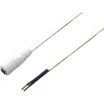 DC connection cable, 500 mm, white, coupling 2.1 x 5.5 mm, straight to open end, 075203 - 1