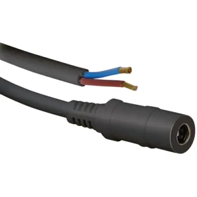DC connection cable, 2.5 m, black, coupling 2.1 x 5.5 mm, straight to open end, 072060 - 1