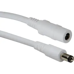 DC extension cord, 3 m, black, plug 2.1 x 5.5 mm, straight to coupling 2.1 x 5.5 mm, straight, 072096