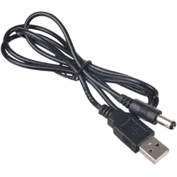 DC adapter cable, 0.8 m, black, plug 5.5 x 2.5 mm, straight to USB-A, AK-DC-04