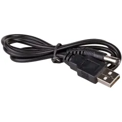 DC adapter cable, 0.8 m, black, plug 5.5 x 2.1 mm, straight to USB-A, AK-DC-01