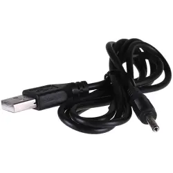 DC adapter cable, 0.8 m, black, plug 3.5 x 1.35 mm, straight to USB-A, AK-DC-03