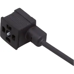 Sensor actuator cable, valve connector DIN form A, angled to open end, 4 pole, 1 m, PUR, 5 A, E11651