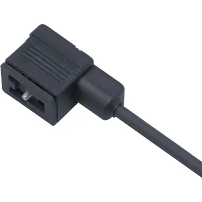 Sensor actuator cable, valve connector DIN form B, angled to open end, 3 pole, 10 m, PUR, E11992 - 1