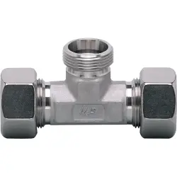 T connector, with cutting ring fitting, 160 bar, M26, Ø 22 mm for process sensors, E40082