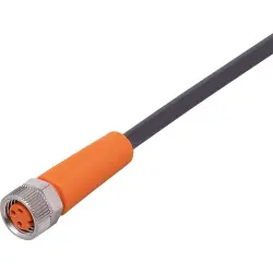 Sensor actuator cable, M8 cable socket, straight, A to open end, 3 pole, 5 m, PUR, black, 3 A, EVC142