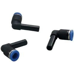L plug connection, plug sleeve Ø 8 mm, L 49.2 mm, 10 bar, brass/PA, for pneumatic connection, E75228, package with 10 pieces