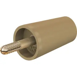 Screw-clamping adapter, 4 mm plug, spreadable to 4 mm socket, brown, CAT II, 24.0160-27