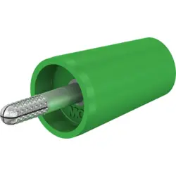 Screw-clamping adapter, 4 mm plug, spreadable to 4 mm socket, green, CAT II, 24.0161-25