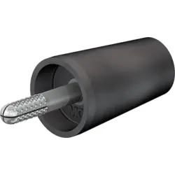 Screw-clamping adapter, 4 mm plug, spreadable to 4 mm socket, black, CAT II, 24.0161-21