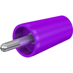 Screw-clamping adapter, 4 mm plug, spreadable to 4 mm socket, purple, CAT II, 24.0161-26