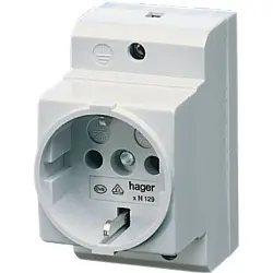 Outlet, plastic, (W) 44 mm, white, 20119-357