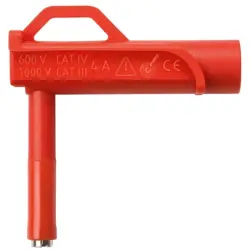 Magnetic adapter, 6.6 mm magnetic head to 4 mm socket, red, CAT IV, AWMG 7858 NI / 6.6 / RT