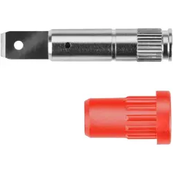 4 mm socket, flat plug connection, mounting Ø 6 mm, red, EPB 6792 NI / FST 4.8X0.8 / RT