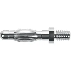 4 mm plug, screw connection, mounting Ø 4 mm, silver, FK 1209 NI