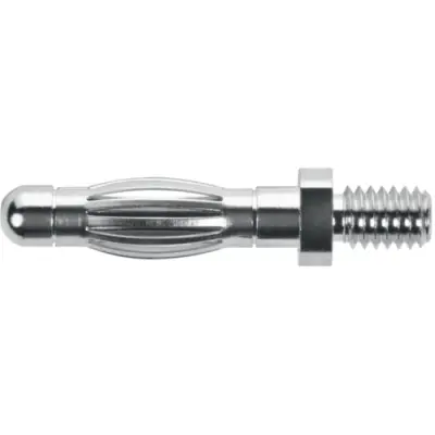 4 mm plug, screw connection, mounting Ø 4 mm, silver, FK 1209 NI - 1