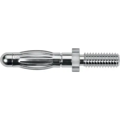 4 mm plug, screw connection, mounting Ø 4 mm, silver, FK 1210 NI - 1