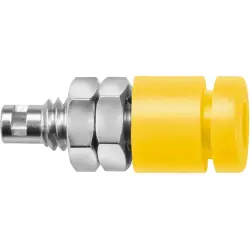 2 mm socket, solder connection, mounting Ø 5.1 mm, yellow, IBU 2011 NI / GE