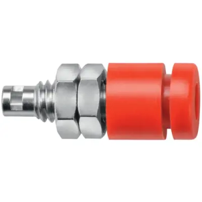2 mm socket, solder connection, mounting Ø 5.1 mm, red, IBU 2011 NI / RT - 1