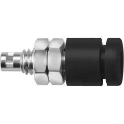 2 mm socket, solder connection, mounting Ø 5.1 mm, black, IBU 2011 NI / SW