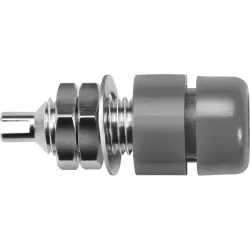 4 mm socket, solder connection, mounting Ø 7.5 mm, gray, IBU 401 NI / GR