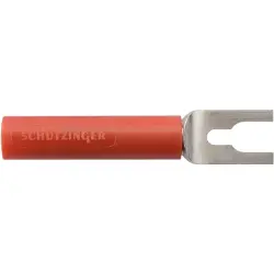 Adapter, cable lug 2.1-4.2 mm to 4 mm socket, red, CAT II, LB 4-KS NI / 9 / RT