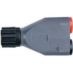 Safety adapter, 2 x 4 mm plug to BNC plug, gray, CAT III, SABNC 7013 / M / GR