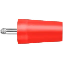 Screw-clamping adapter, 4 mm plug, spreadable to 4 mm socket, red, CAT II, SURB 2112 NI / RT